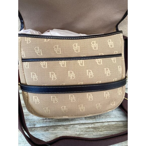 Vintage 1990s/Y2K Dooney & Bourke Small Logo Canvas Messenger Bag Made in USA - Picture 12 of 16